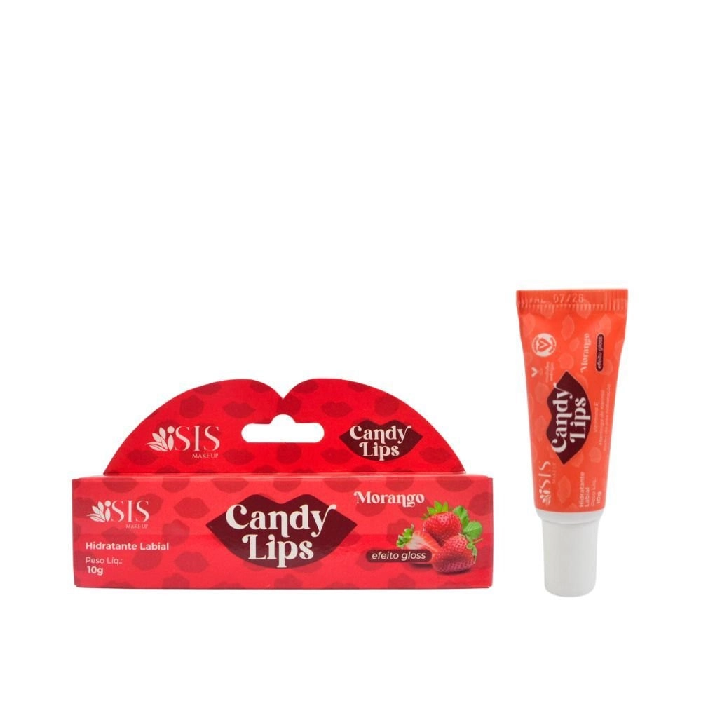Hidratante Labial Vegano Candy Lips Morango Isis Makeup