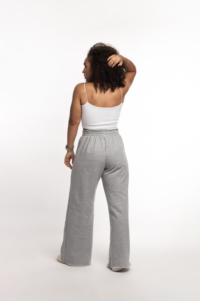 Calça Wide Leg Moletom – Caqui – Rede Guria Store
