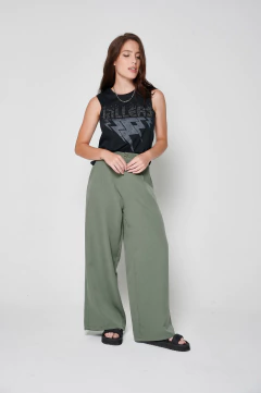 Pantalon sastrero ancho verde - comprar online