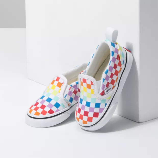 Tenis Vans Checkerboard Slip on V Xadrez Colorido Infantil