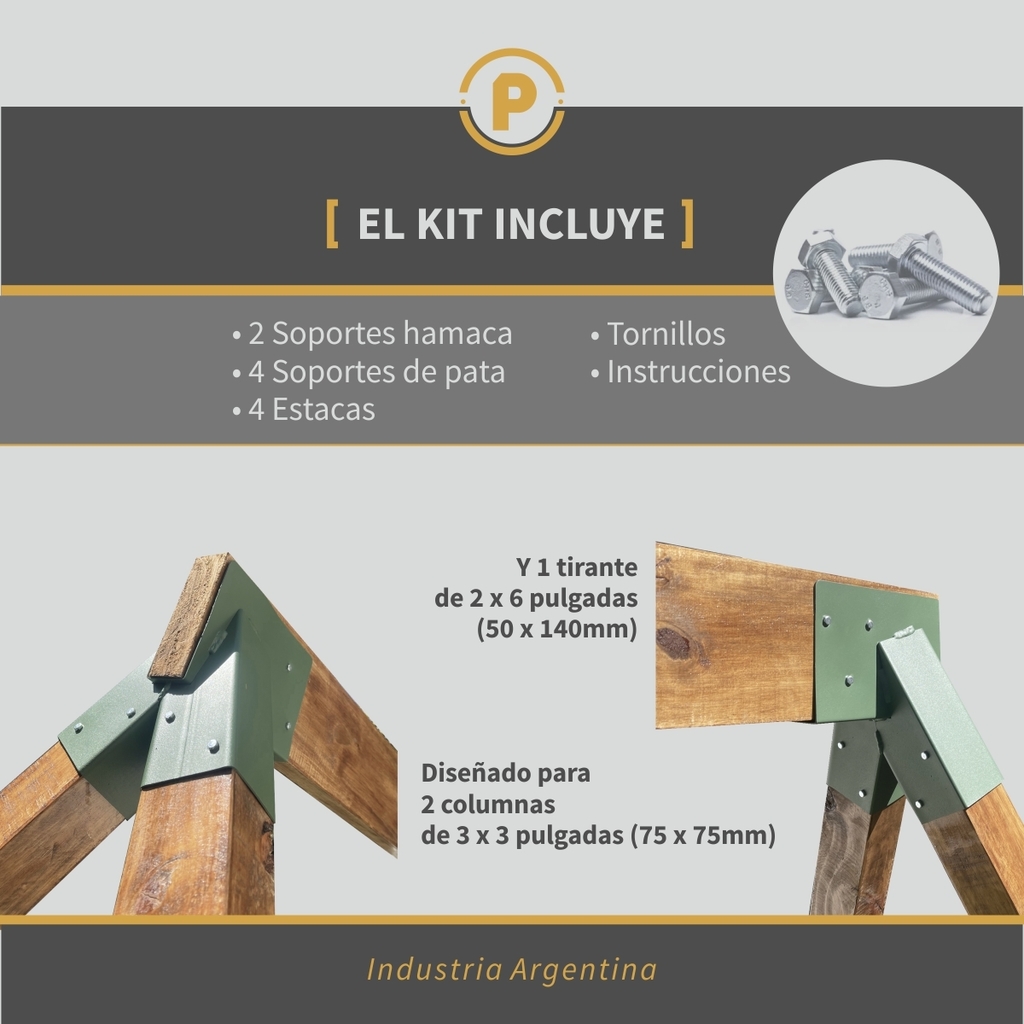 Kit uniones metalicas para hamaca Comprar en Pecole