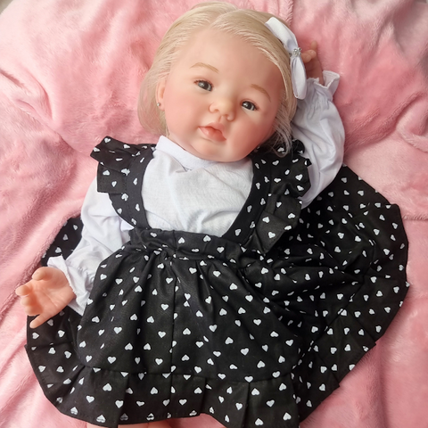 Boneca Bebê Reborn Abigail Corpo de Silicone Realista 48cm em