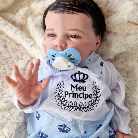 Bebê Reborn Menino Príncipe com Acessórios - Mundo Azul e Rosa