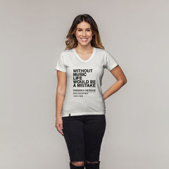 Camiseta Frase Friedrich Nietzsche, "without music, life would be a mistake".