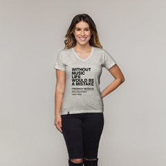 Camiseta Frase Friedrich Nietzsche, "without music, life would be a mistake".