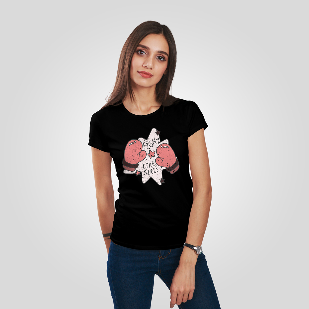 Camiseta feminina Girl Power, lute como um garota em inglês