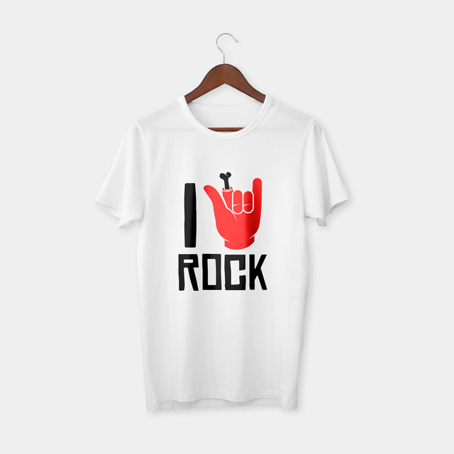Camiseta Rock and Roll divertida. Lobo roqueiro.