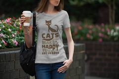 Camiseta gatos me fazem feliz - comprar online
