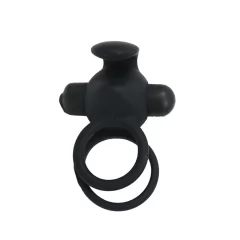 ANILLO DOBLE VIBRADOR SILICONA BLACK