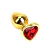PLUG ANAL METÁLICO DORADO - ADORNO JOYA LOVE - TALLA M (ROJO)