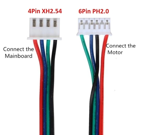 Cable plano de 1m para Motor Nema Fichas XH2.54 y PH2.0
