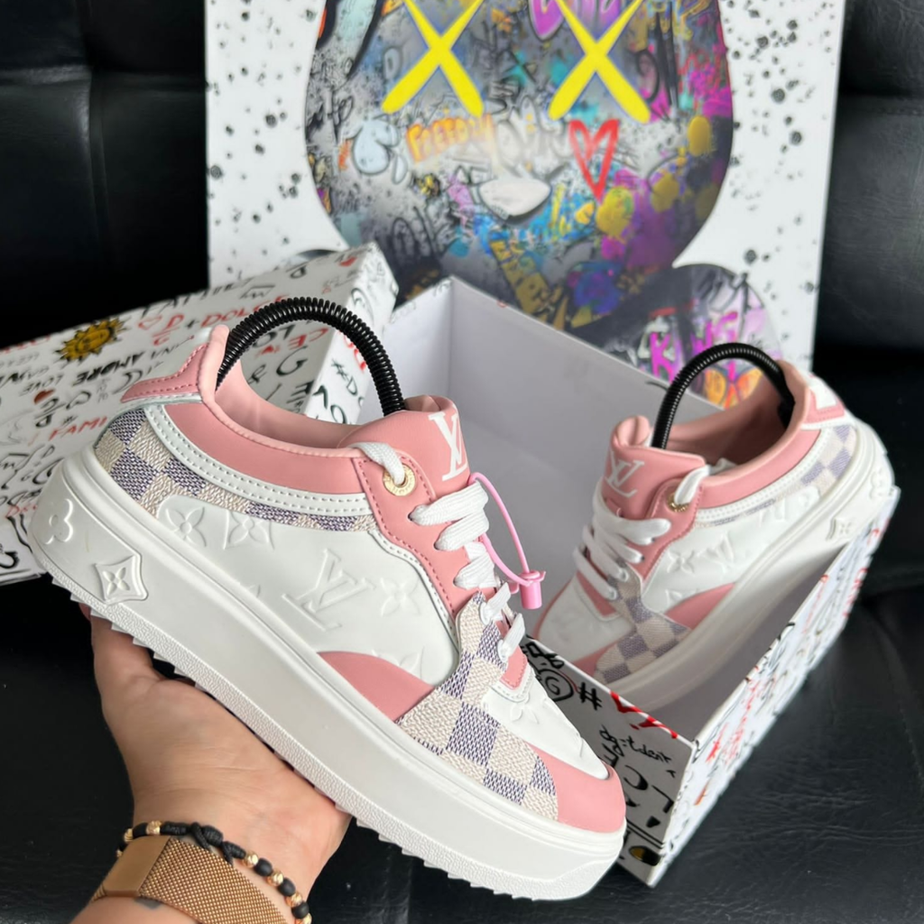 tenis louis vuitton mujer rosas