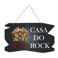 PLACA CASA DO ROCK QUEEN C/ CORDA 40x37 cm