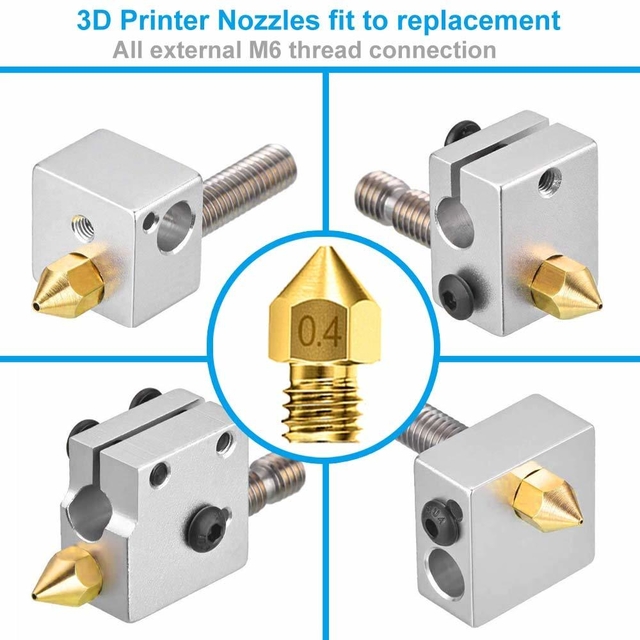 Nozzle 0.4mm Bronce Pico 1.75mm Extrusor Impresora 3d Creality CR10,  Ender-2-3-4