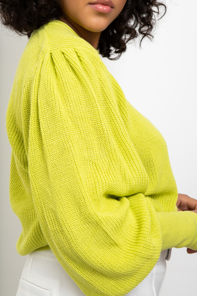 blusa tricot neon