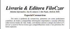 Boletim informativo FiloCzar - especial coronavírus 3 - Distribuição Gratuita