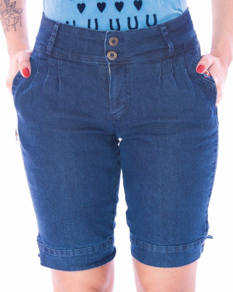 Bermuda Jeans Feminina Adulto - Gaúcho