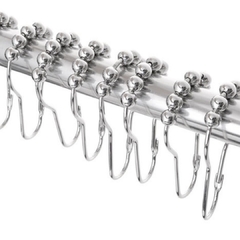 Ganchos de Cortina para Baño Roller Plateados