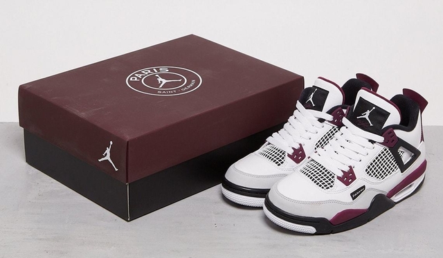 TÊNIS NIKE AIR JORDAN 4 RETRO PARIS SAINT-GERMAIN PSG "BORDEAUX"