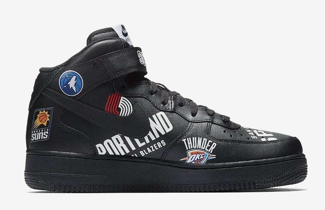 Tênis Supreme x NBA x Nike Air Force 1 Mid 'Black'