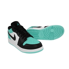 AIR JORDAN LOW PRETO/VERDE ÁGUA - Loja Pé Com Tênis