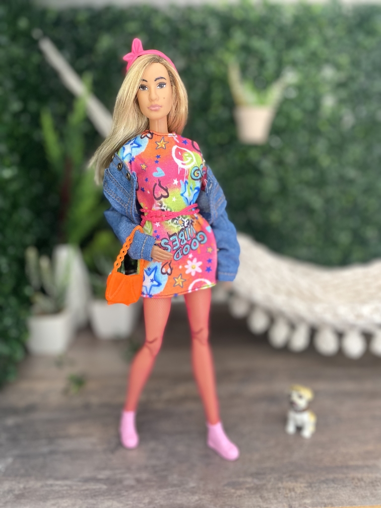 Meia calça rosa serve barbie tradicional e mtm
