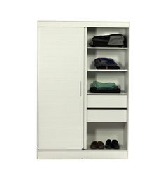 Placard 1.20 con 2 Puertas Corredizas y 2 Cajones Blanco - Amuebla