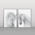 Composição com 2 quadros decorativos Cavalos brancos - comprar online
