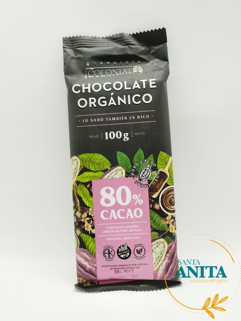 Colonial- Chocolate orgánico 80% cacao- 100g