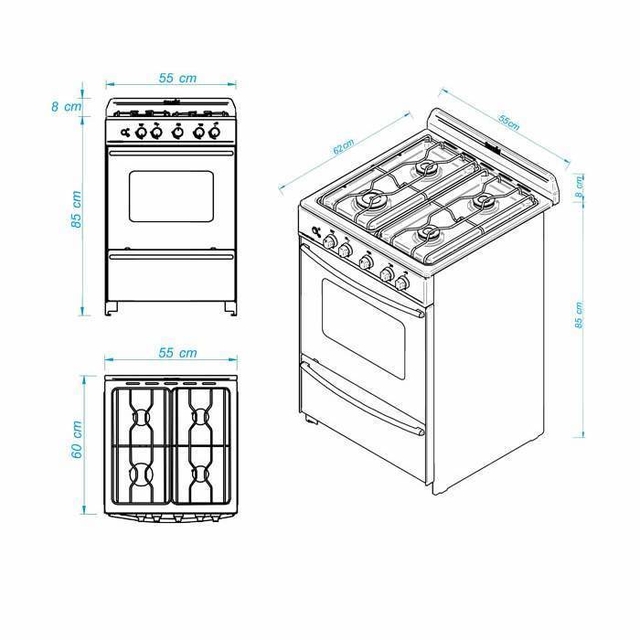 Escorial - Cocina Multigas Master inox full - Policuyo