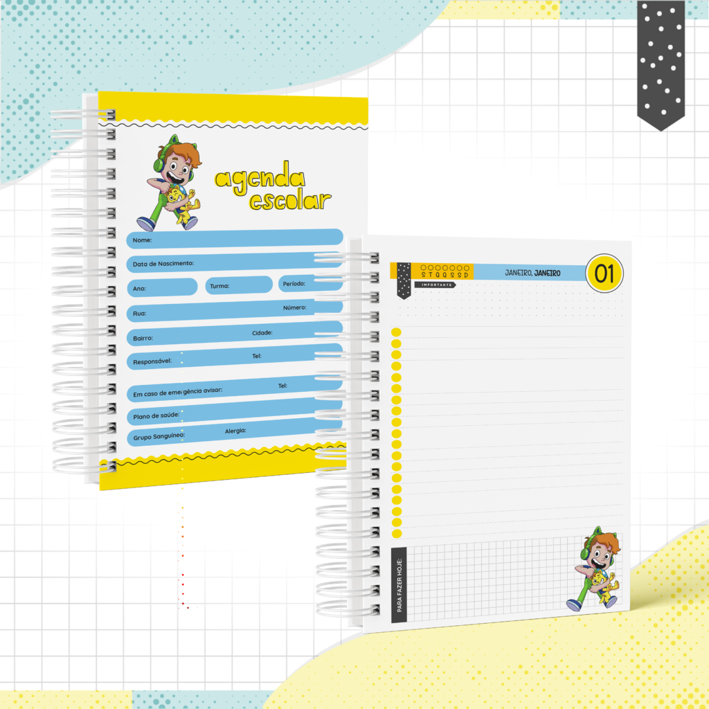 Agenda Escolar Gato Galactico - Personalizada