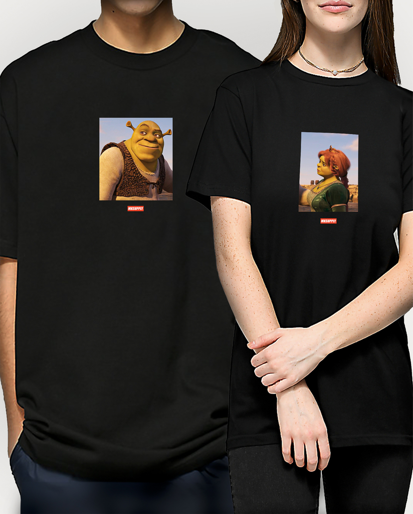 camiseta shrek e fiona