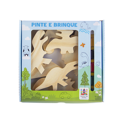 Kit Educativo - Dinossauros em madeira para colorir