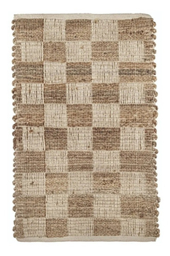 Alfombra Carpeta Rustica De Yute Y Algodón 60 X 150 Cm