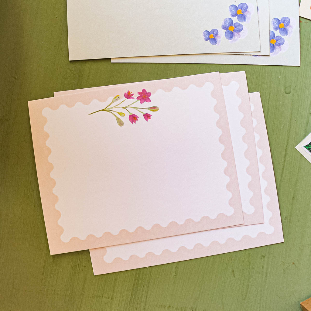 Conjunto de cartões comemorativos vintage dobrados em linguagem Leaf -  Cartões e envelopes marfim e Kraft de alta qualidade