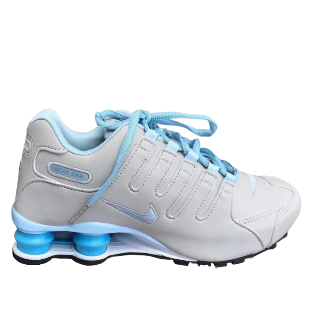 nike shox branco com azul bebe