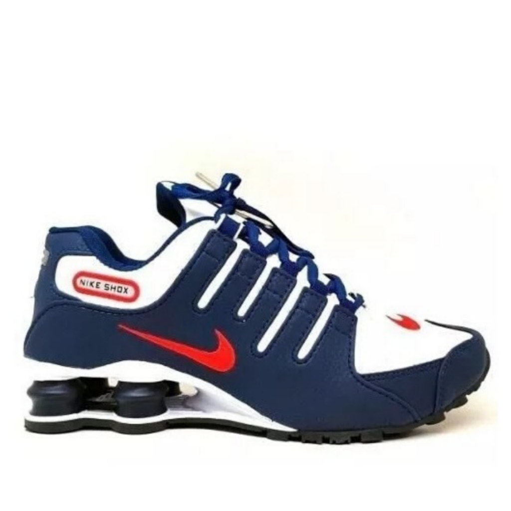 Tênis Shox NZ 4 Molas Couro Azul / Vermelho / Branco