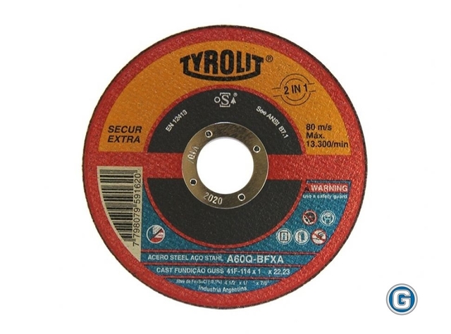 Disco Corte Tyrolit Secur 115 X 1 mm Caja x 20 unid