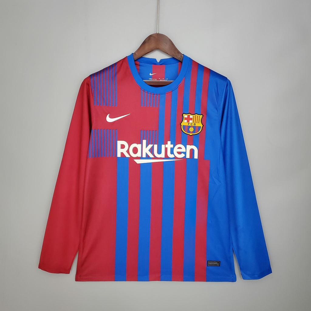 camisa barcelona manga longa