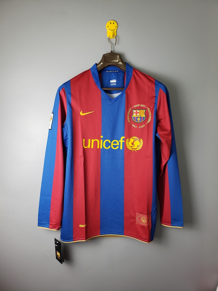 camisa barcelona manga longa