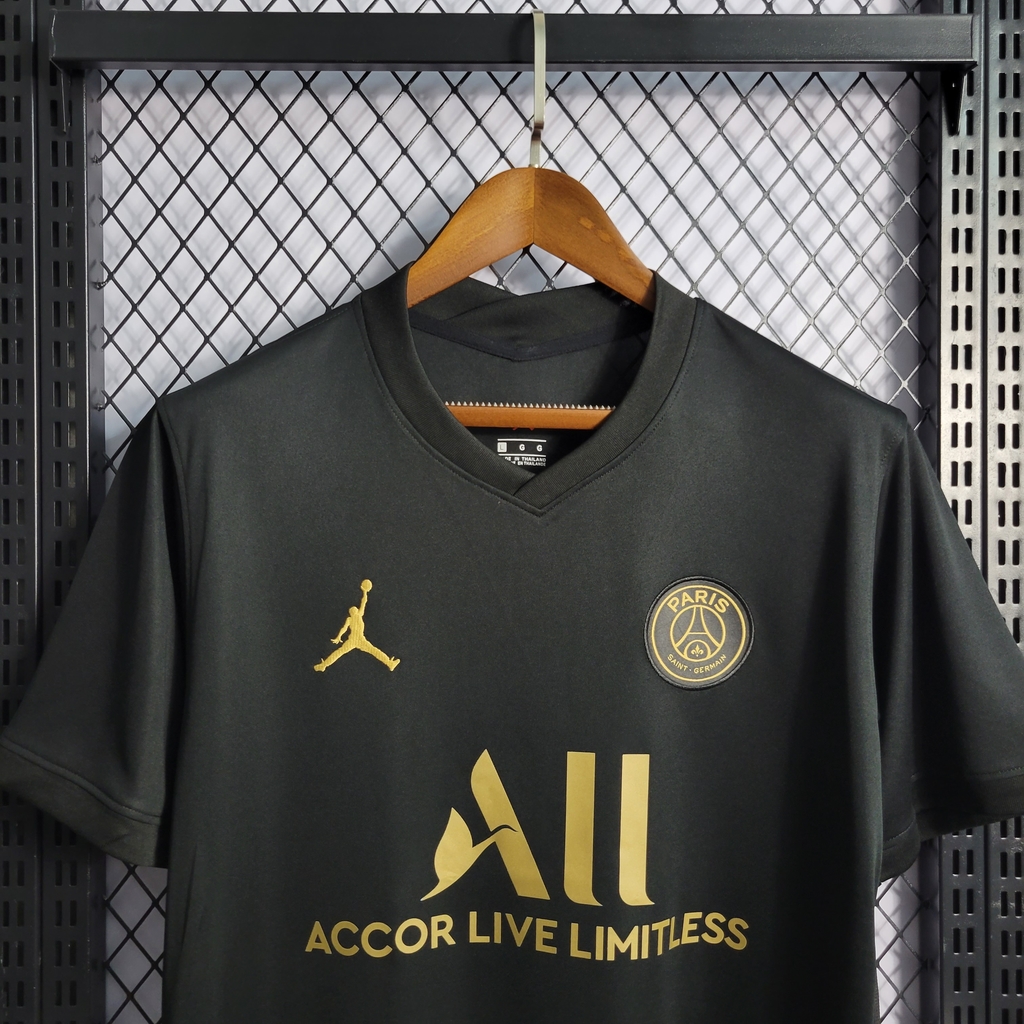 Camisa de Treino PSG Jordan Preta/Dourada 2022/23