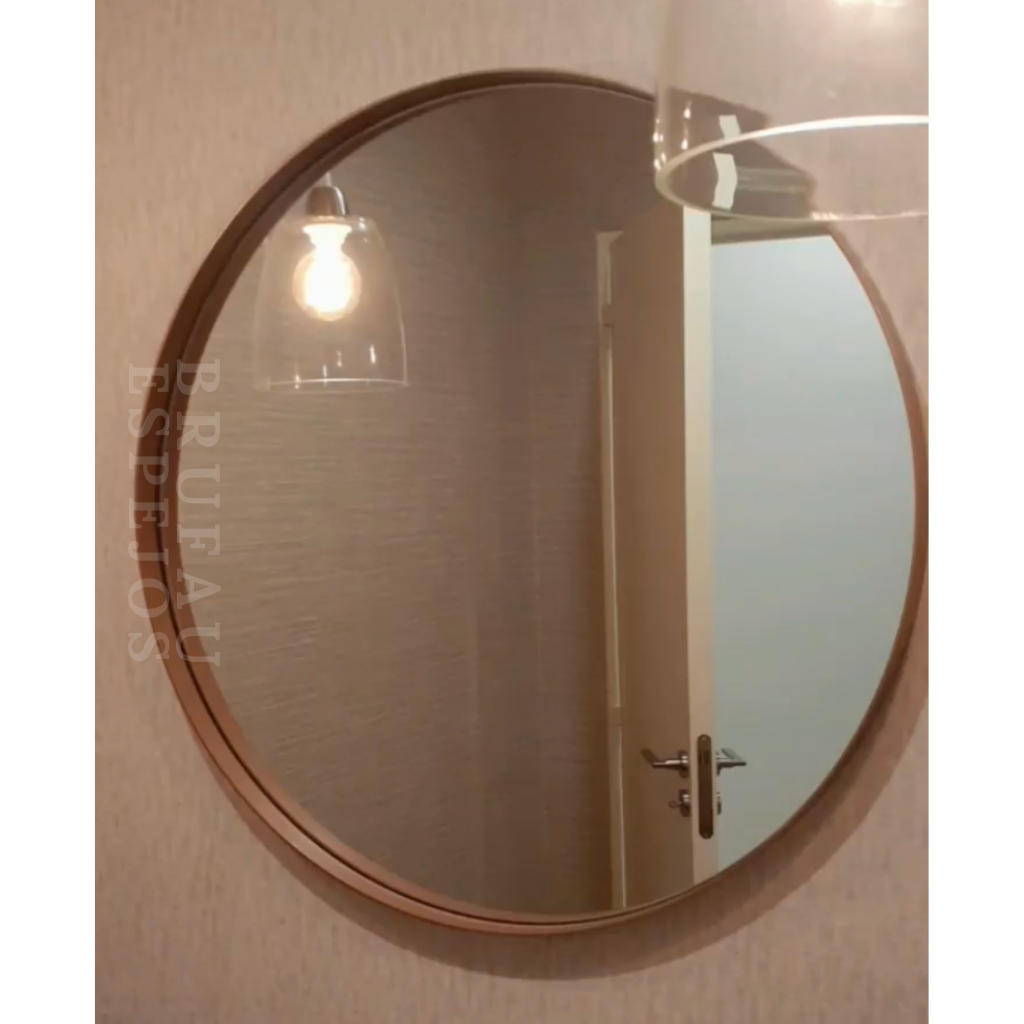 Espejo redondo de hierro cobre - Brufau Espejos