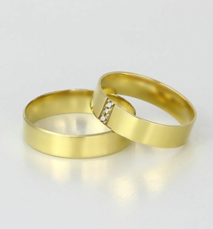 Alianças de Casamento em Ouro 18k- 750 7gr com 3 pontos de Diamantes na internet