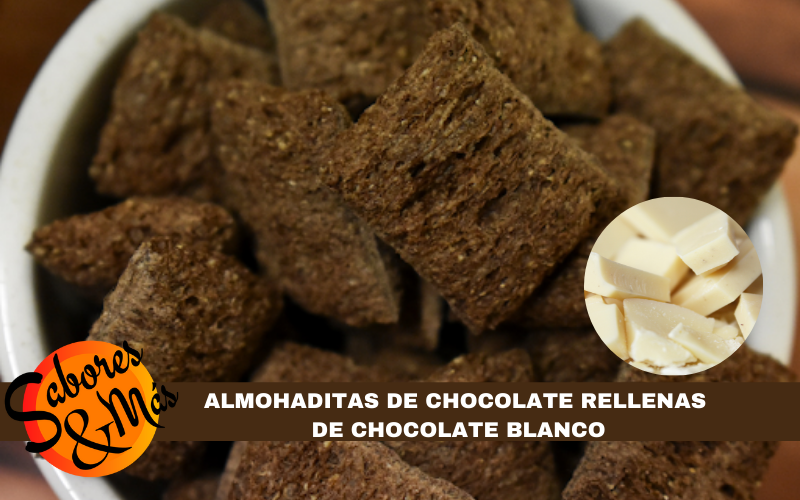ALMOHADITAS DE CHOCOLATE RELLENAS CON CHOCOLATE BLANCO