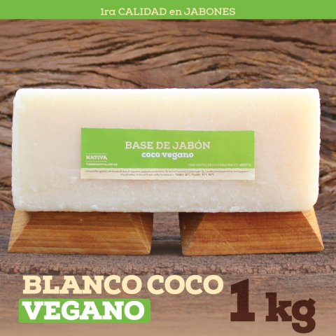 Base de 1 kg Jabón Vegano Veggie para Jabón sólido blanco coco