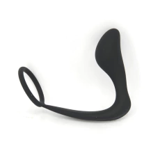 Imagen de Estimulador Prostata Con Anillo Silicona Negro