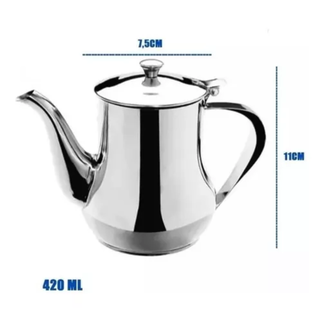 Bule em Aço Inox para Café Chá ou Leite 420ml