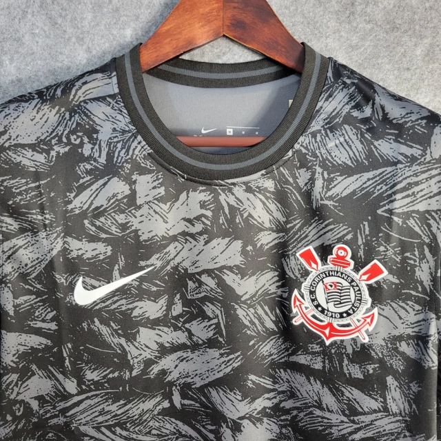 Camisa Treino Corinthians Cinza e Preto 22/23 Nike Masculino