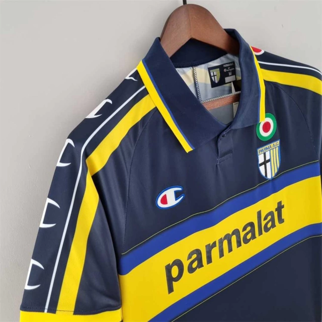 camisa Retrô Parma 1999/2000 Azul e Amarela