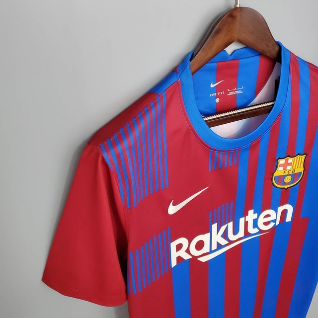 camisa barcelona 2021/2022 azul e vermelha
